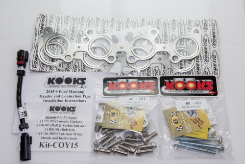 Kooks 1-7/8" STAINLESS HEADERS & COMP. ONLY CONN. KIT. 2015-2023 MUSTANG GT 5.0L.