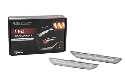 Diode Dynamics Clear LED Sidemarkers For 2015-2023 Ford Mustang (Pair)